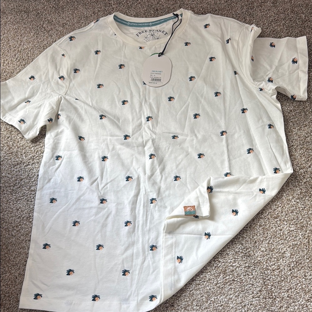 Free plant cotton Tshirt marshmallow color happiness comes in waves
